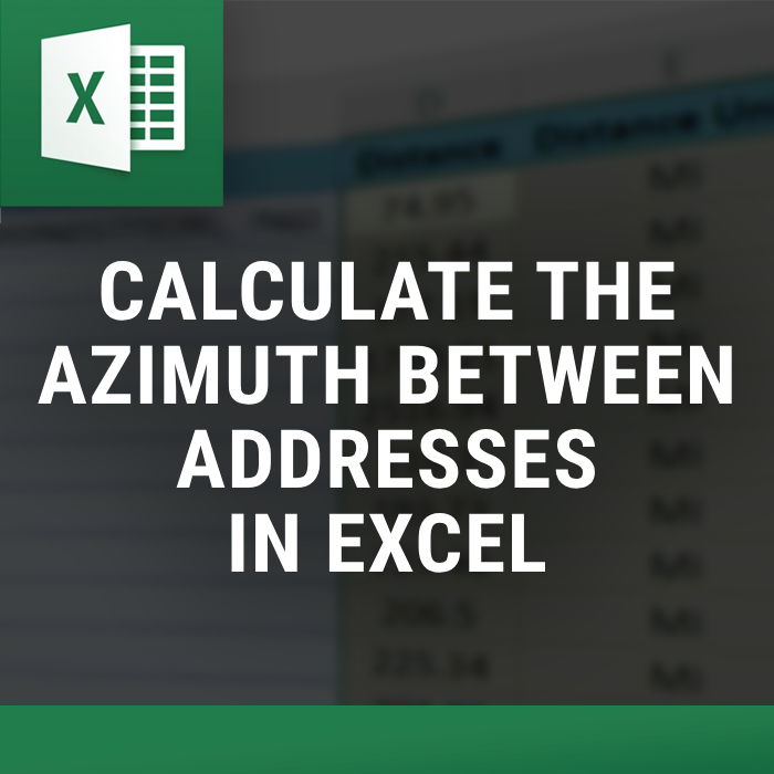 Azimuth Calculator in Excel β Excel tool by ExcelDistanceCalculators.com