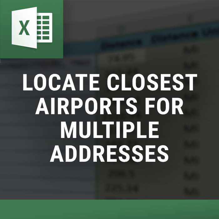 Closest Airport Locator in Excel β Excel tool by ExcelDistanceCalculators.com