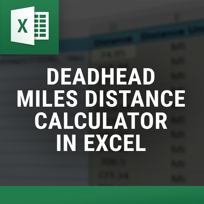 Excel Distance Calculator with Empty Miles β Excel tool by ExcelDistanceCalculators.com