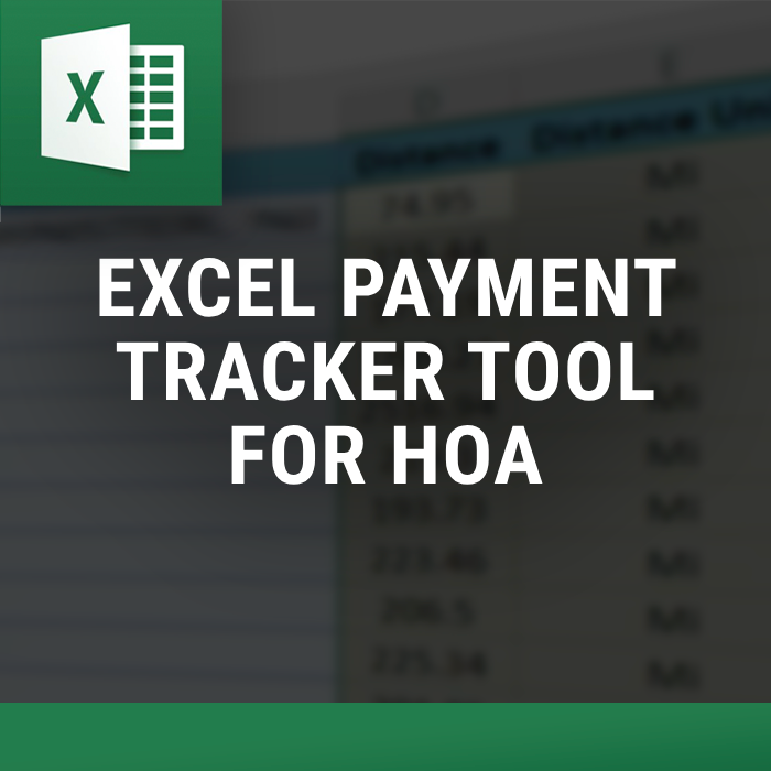 Excel Payment Tracker Tool for HOA's