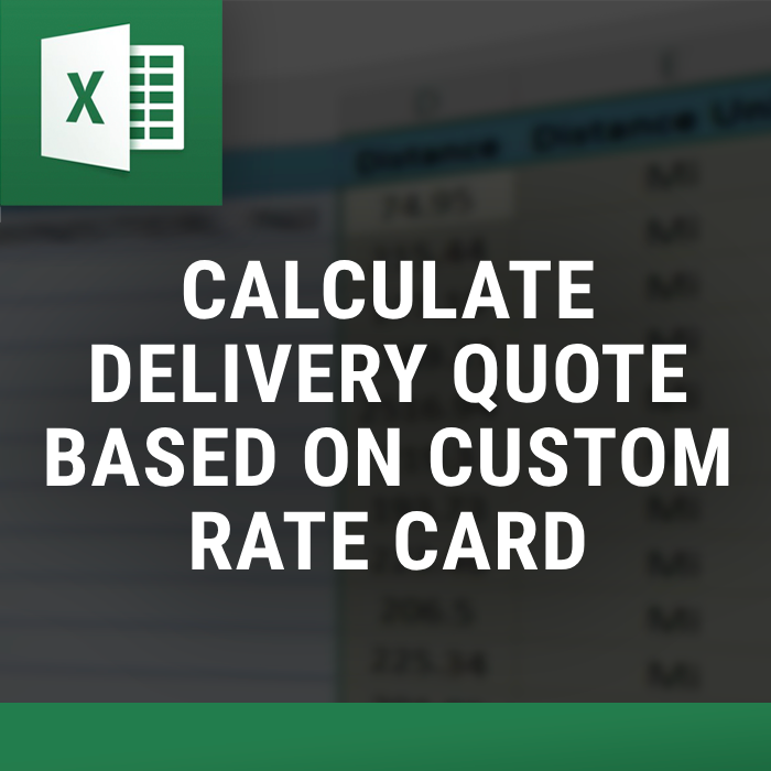 Excel Rate Card-Based Delivery Quote Calculator