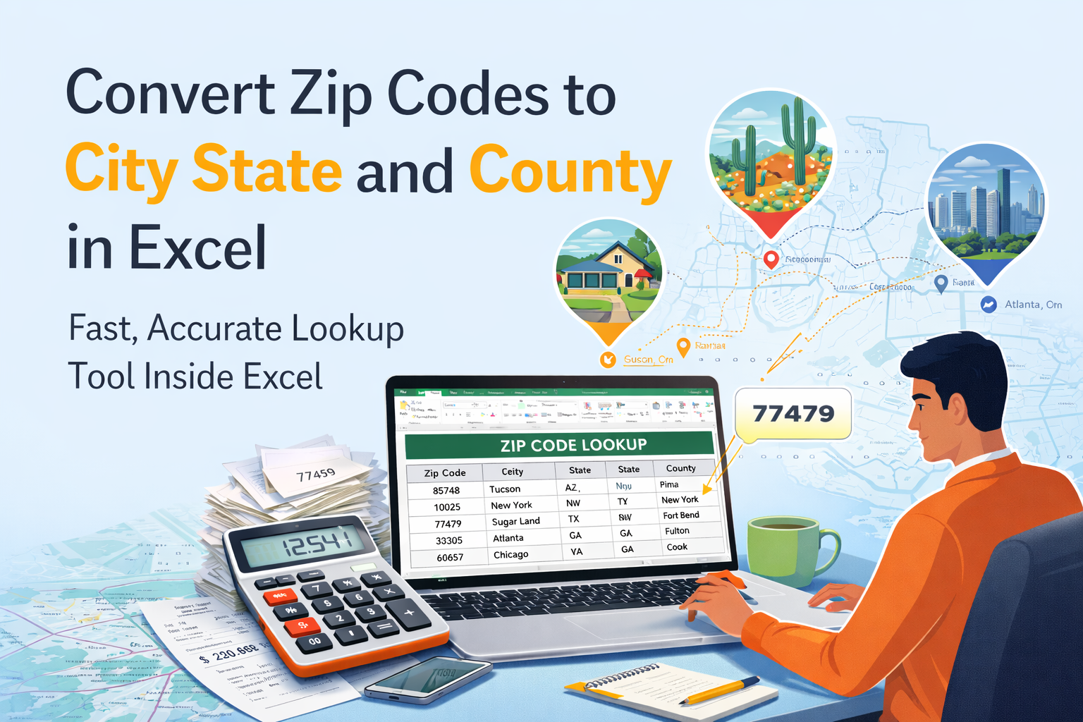 Zip Code Excel Zip Code Lookup Information Tool in Excel | City State County – Excel ...