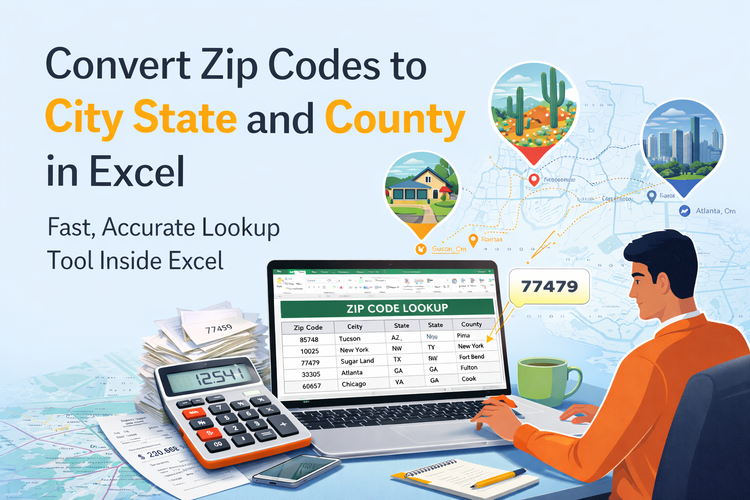 Zip Code Excel Zip Code Lookup Information Tool in Excel | City State County – Excel ...