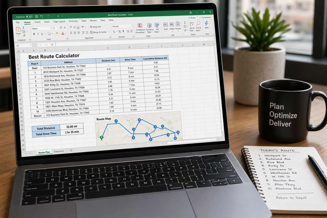 delivery route planning in excel