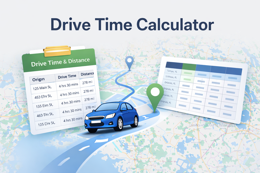 Drive time calculator in excel