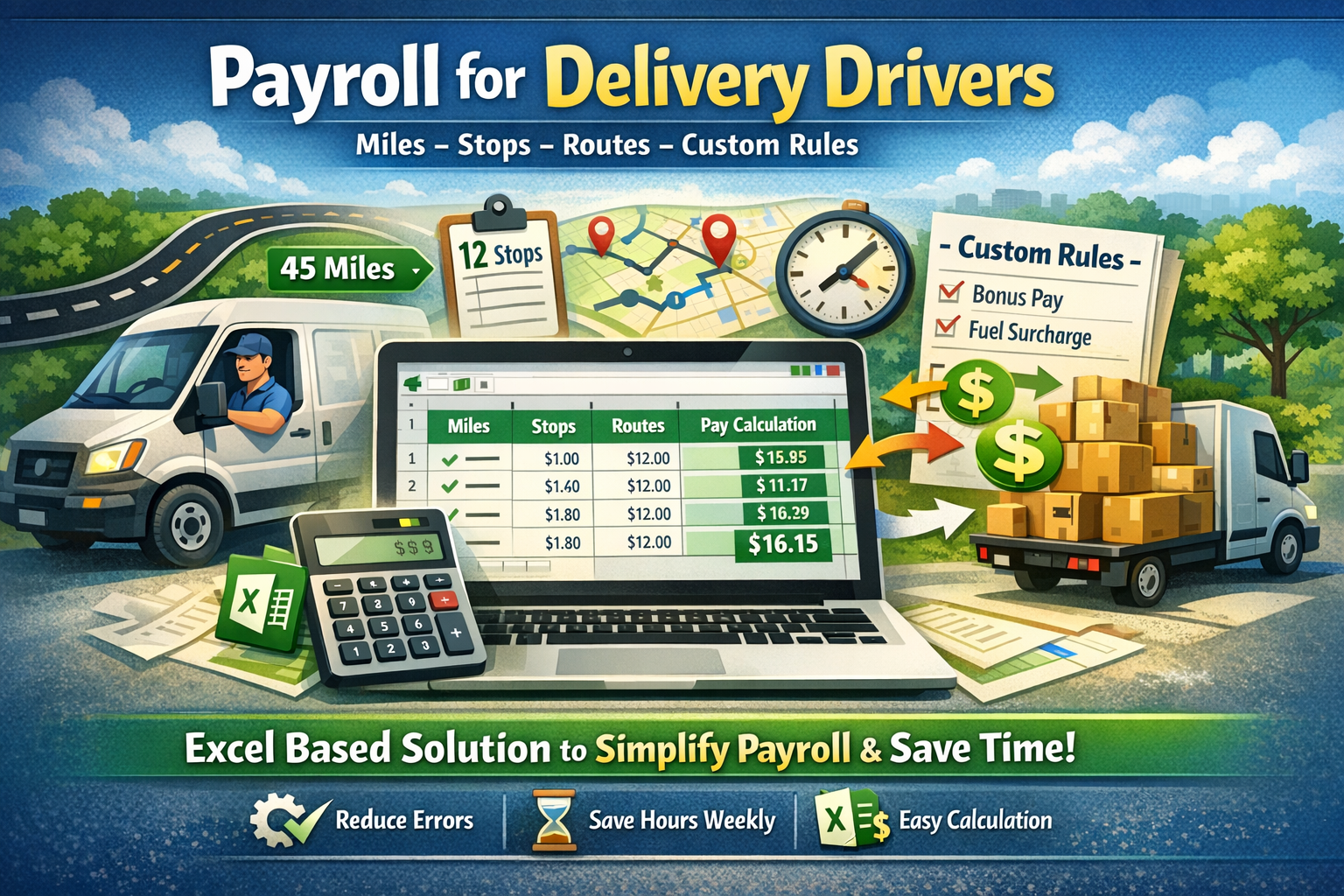Excel Payroll Software | Delivery Driver Payroll Tool – Excel Distance ...