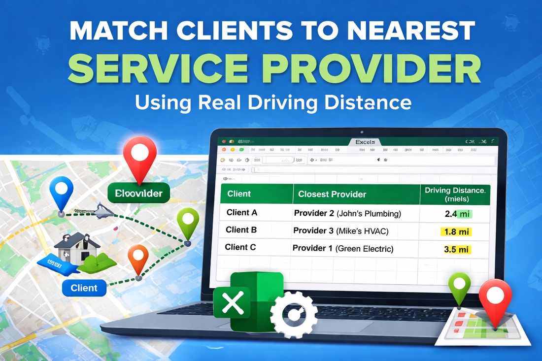 Match Clients to Nearest Service Provider in Excel