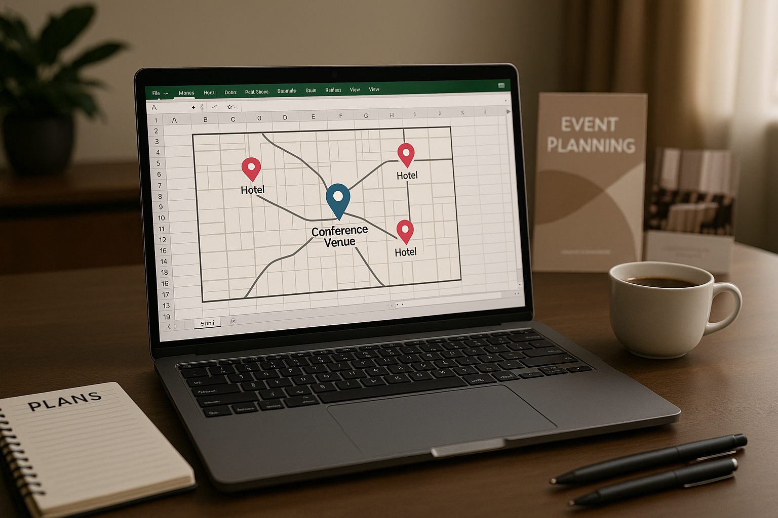 Excel Conference Map Enhancing Event Planning Efficiency with Excel Distance Calculators fo