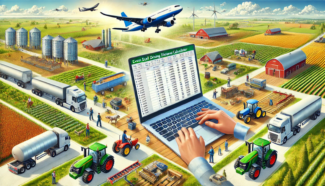 driving distance between two points in excel for agriculture