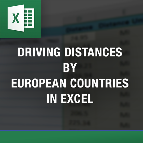 Driving Distances by EU Country In Excel — Excel tool