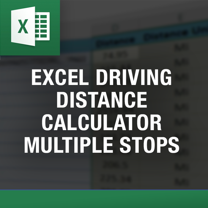 Excel Driving Distance Calculator Multiple Stops