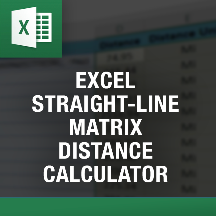 Excel Straight Line Matrix Distance Calculator
